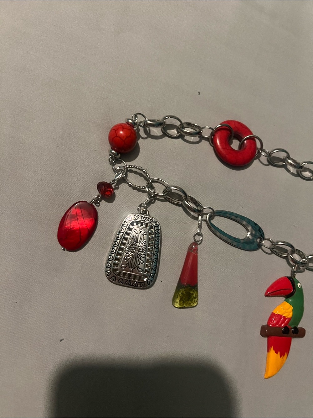 #123. Handmade Upcycled Boho Belt Chain with Detachable Pendants -One of a Kind - Picture 4 of 15